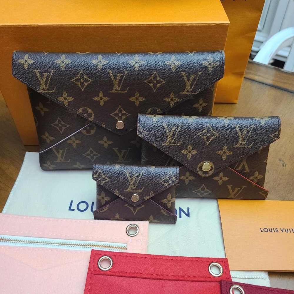 Authentic Louis Vuitton Kirigami Pochette 3pc set w/ 3 Inserts & 2 purse straps - Picture 2 of 4